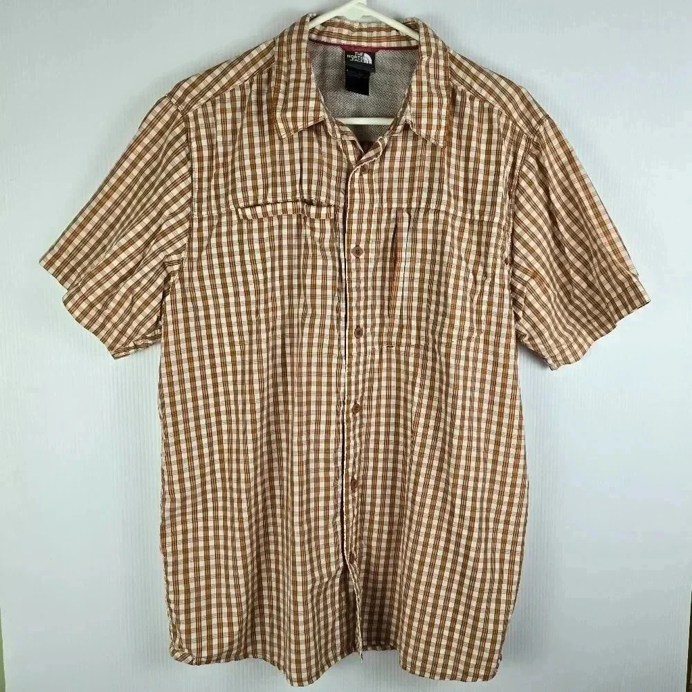The North Face Men's Lightweight Camp Shirt in Orange Plaid Size Large